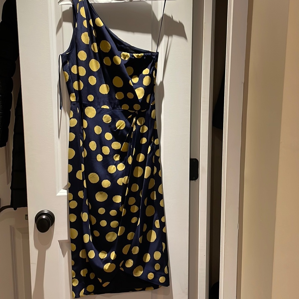 JCrew Polka Dot One Shoulder Silk Dress - Picture 2 of 3